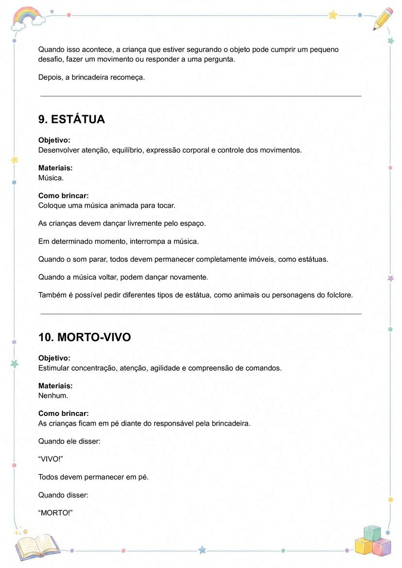 Brincadeiras folclórias para imprimir para crianças educação infantil página 6